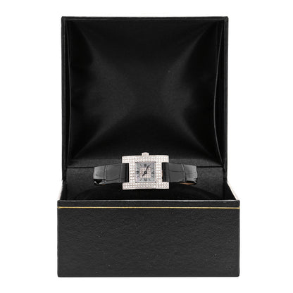 Chopard 18K White Gold Alligator Diamond Pave Bezel Mother of Pearl 19mm Your Hour Quartz Watch 5 of 5