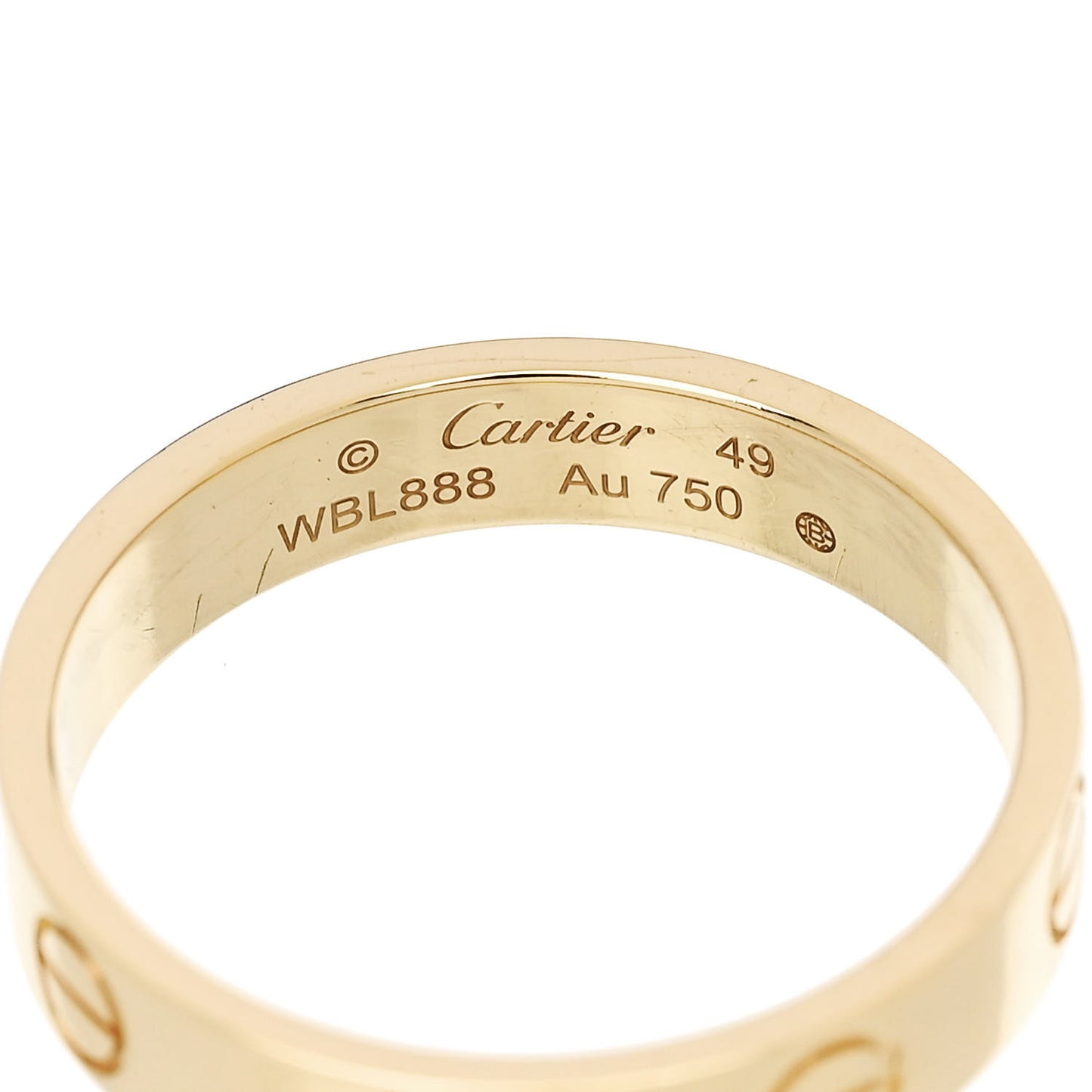 18K Yellow Gold 3.5mm LOVE Wedding Band Ring 49 5