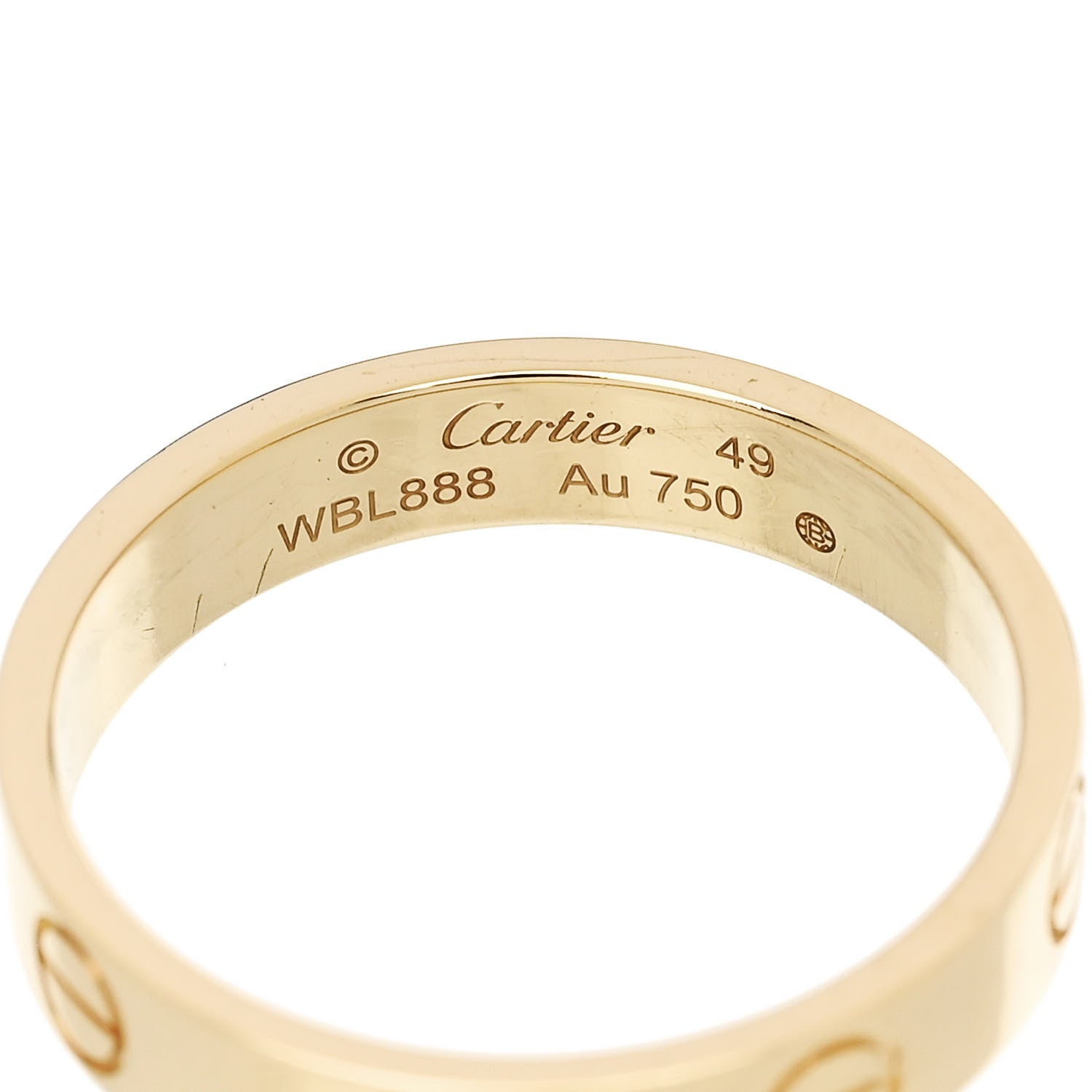 Cartier 18K Yellow Gold 3.5mm LOVE Wedding Band Ring 49 5 4 of 4