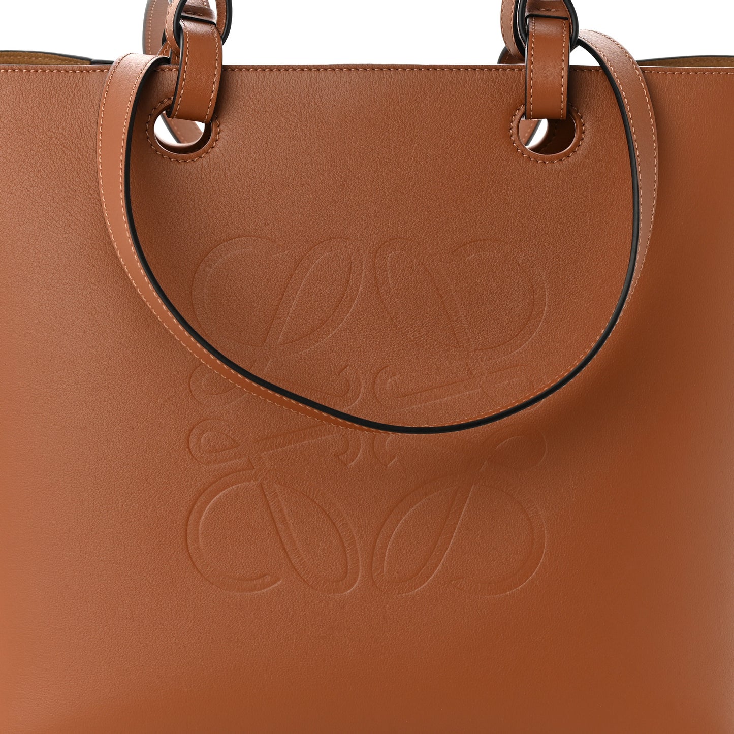 Smooth Calfskin Small Anagram Tote Tan
