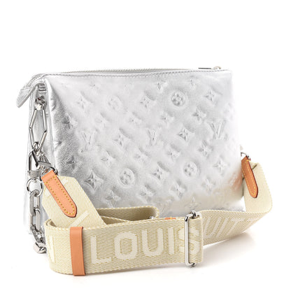Louis Vuitton Metallic Lambskin Embossed Monogram Coussin PM Silver 3 of 8