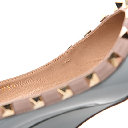 Valentino Garavani Patent Rockstud 70mm Wedges 38.5 Sky Sorbet Poudre 9 of 11