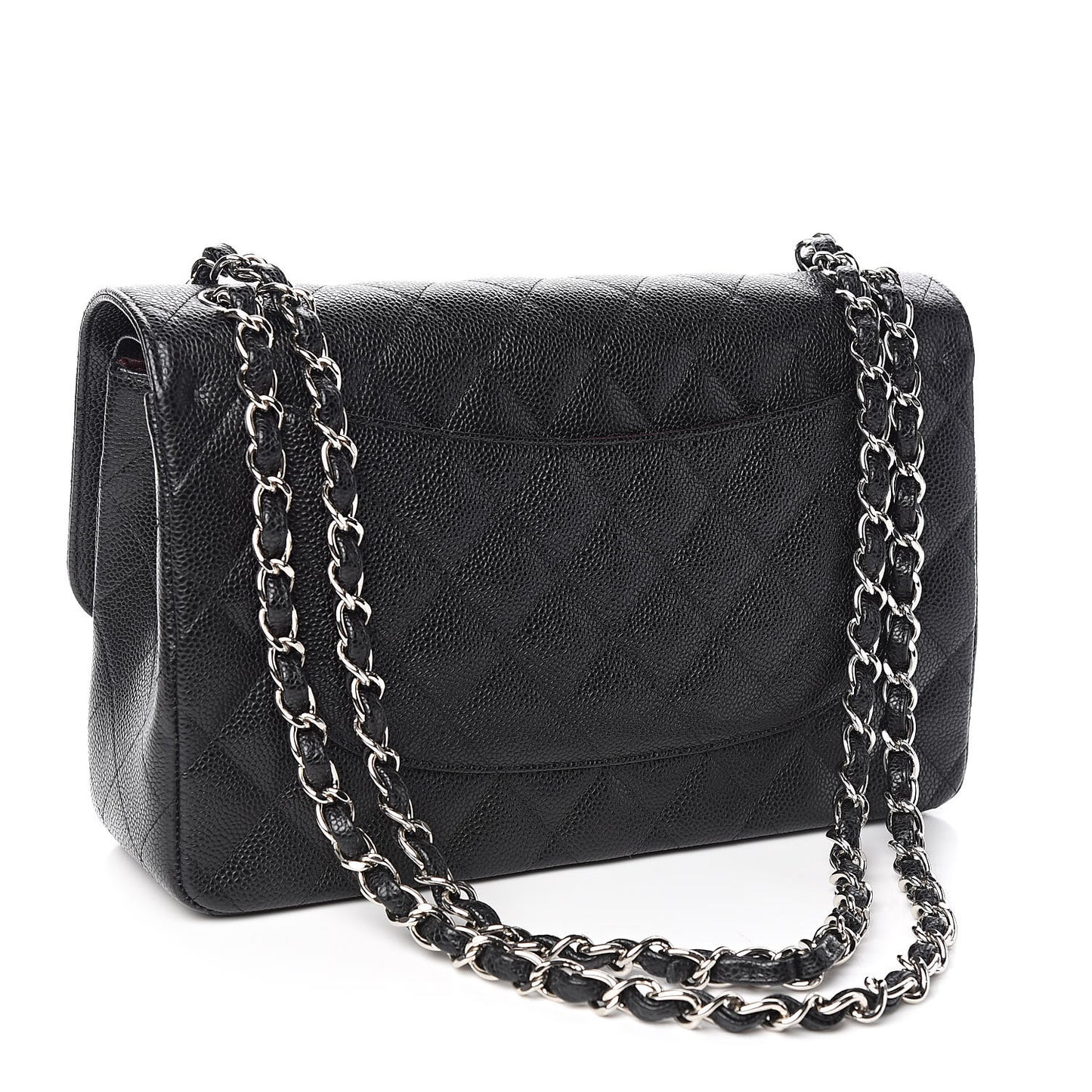 Caviar Quilted Jumbo Double Flap Black