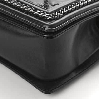 Chanel Calfskin Quilted Medium Top Handle Boy Flap Black 10 of 13