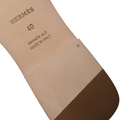 Hermes Box Calfskin Oran Sandals 40 Rose Pale 10 of 11