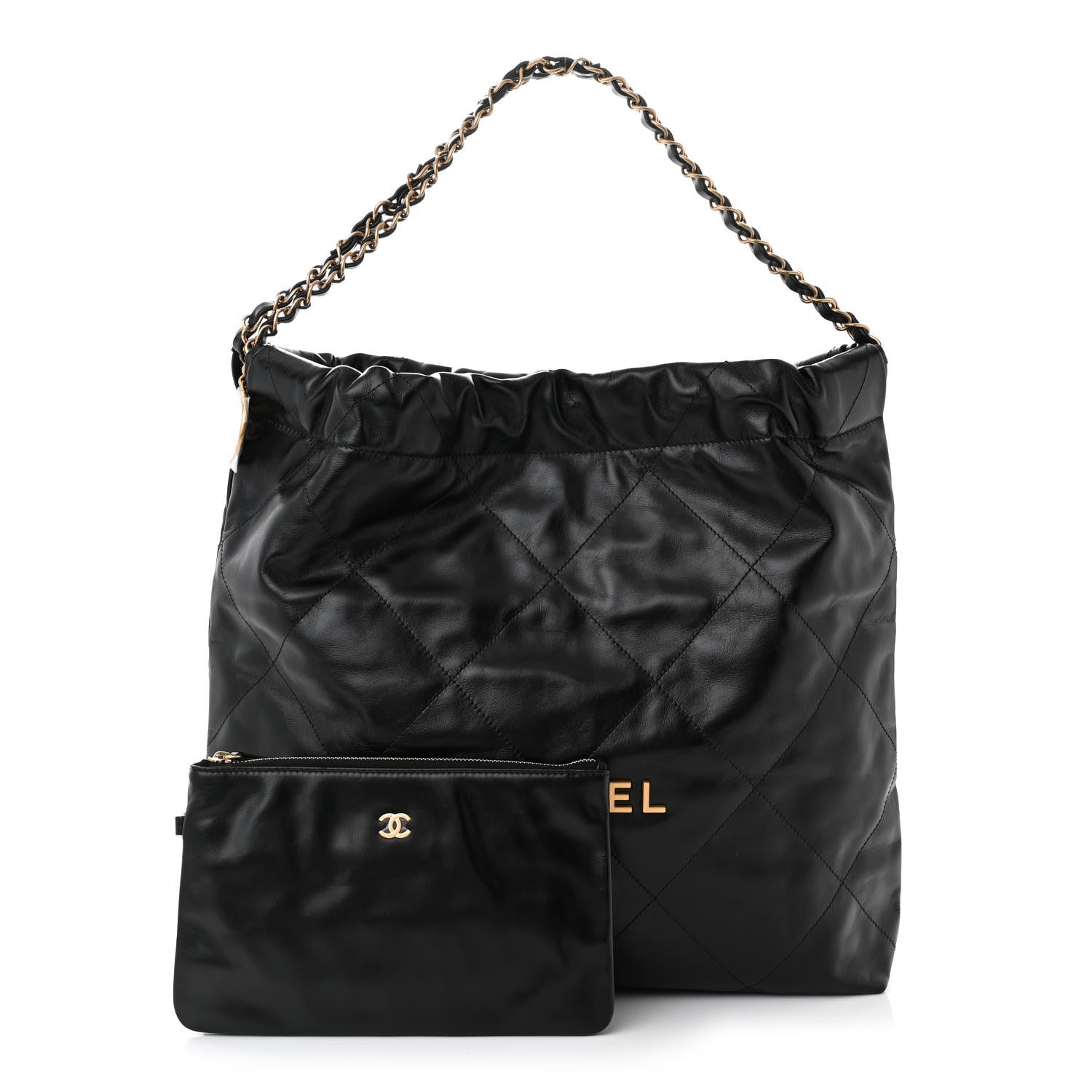 Chanel Shiny Calfskin Quilted Chanel 22 Black 3 of 12