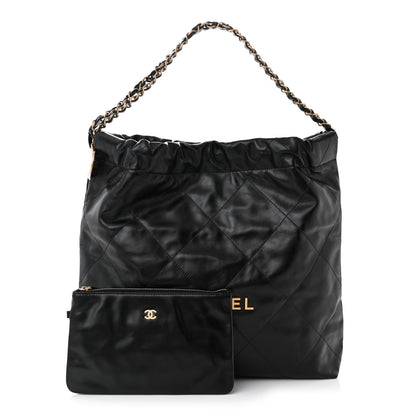 Chanel Shiny Calfskin Quilted Chanel 22 Black 3 of 12