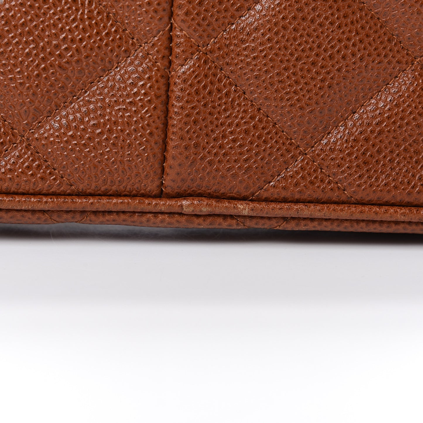 Caviar Quilted Flap Camera Case Brown