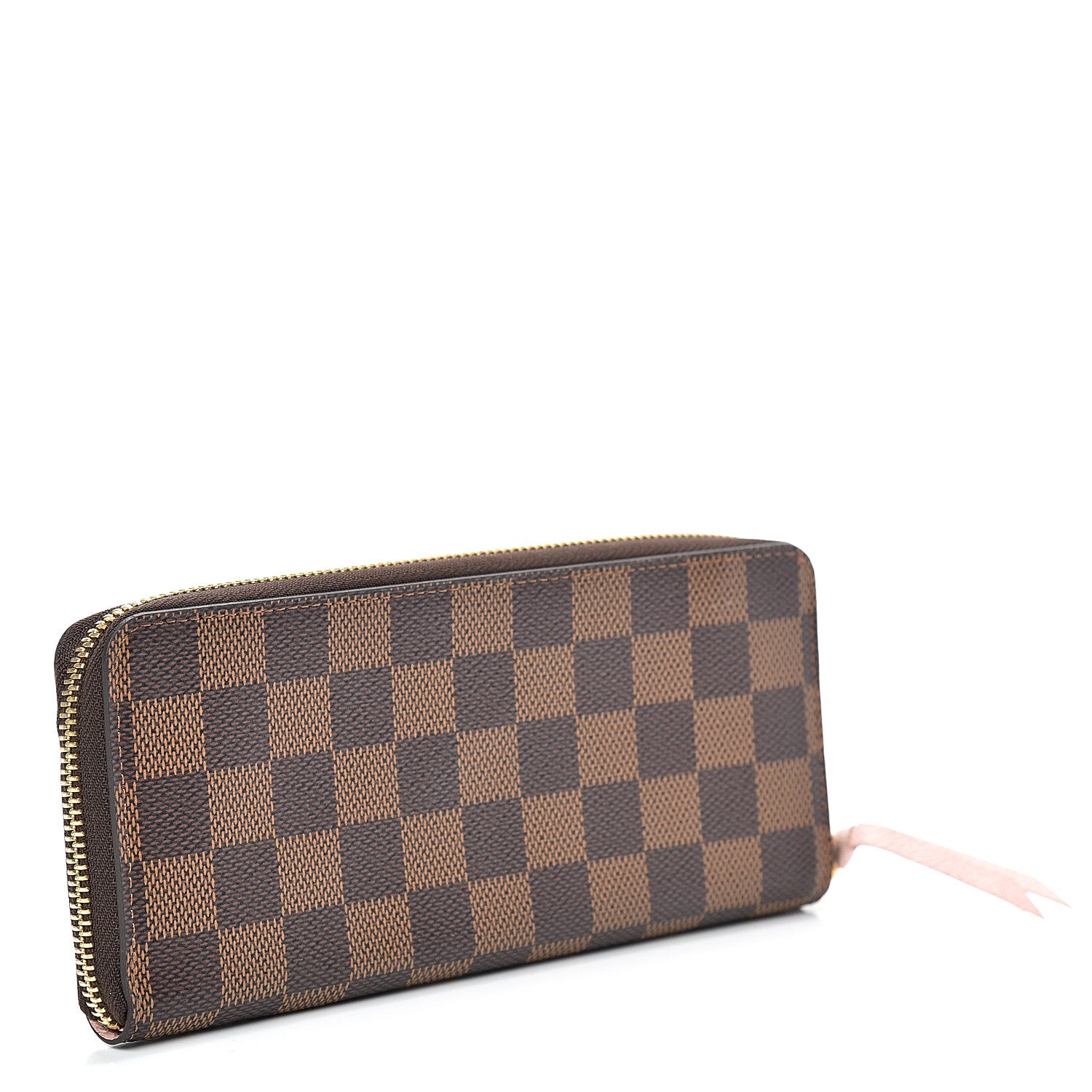 Louis Vuitton Damier Ebene Clemence Wallet Rose Ballerine 2 of 6