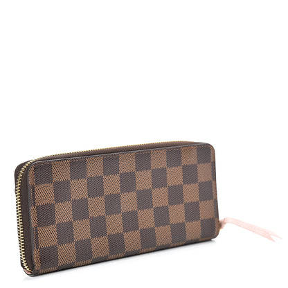 Louis Vuitton Damier Ebene Clemence Wallet Rose Ballerine 2 of 6