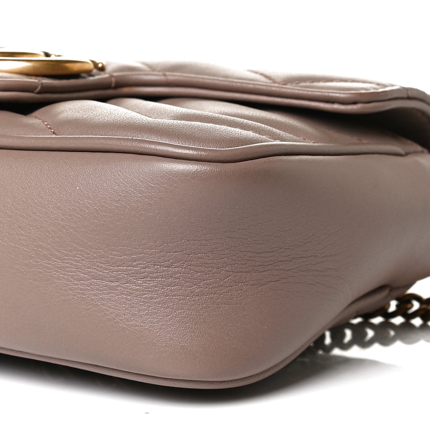 Calfskin Matelasse Super Mini GG Marmont Shoulder Bag Porcelain Rose