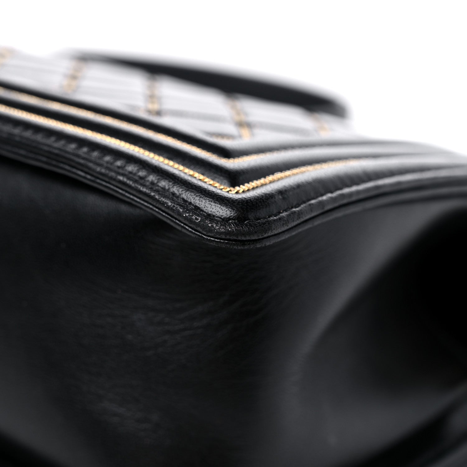 Chanel Lambskin Chain Quilted Medium Boy Flap Black 9 of 14