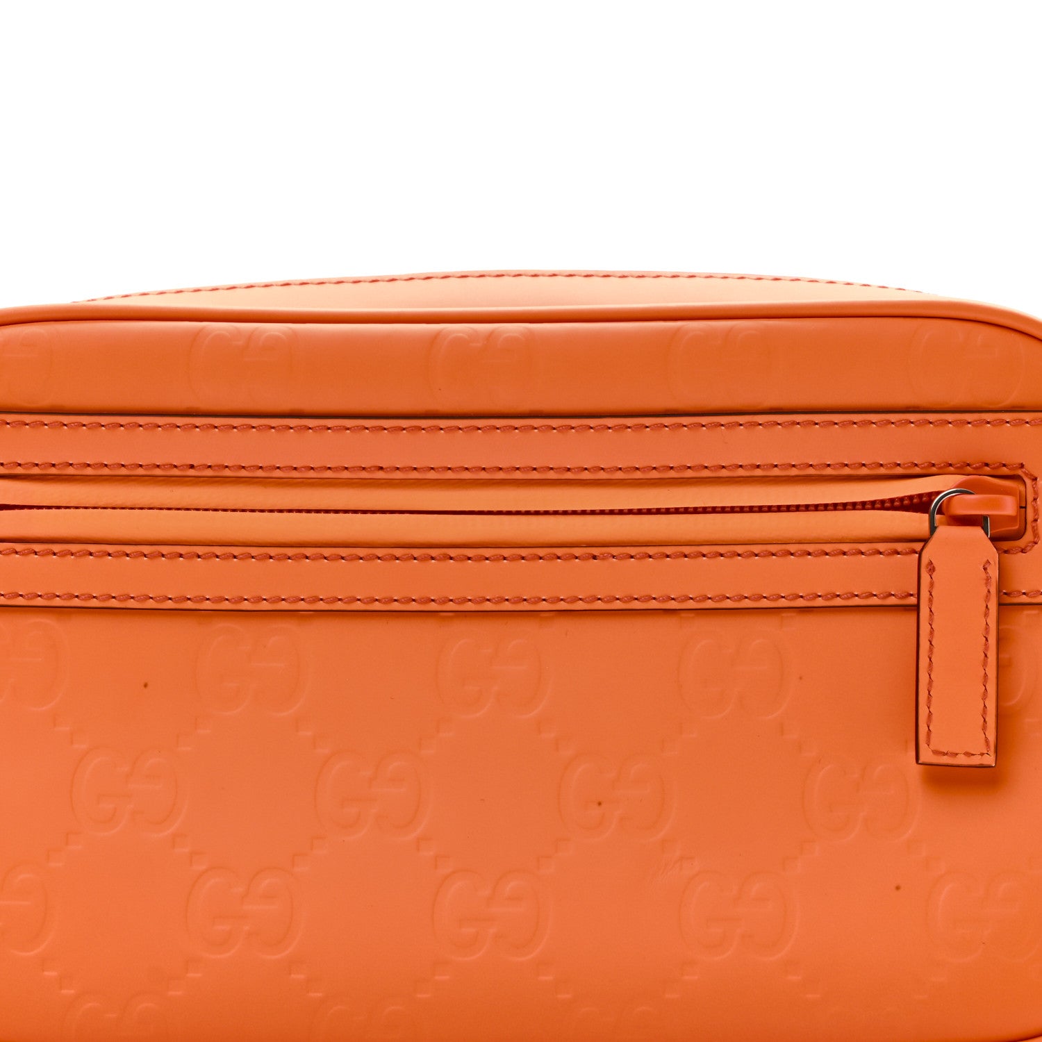 Gucci Rubber Effect Monogram GG Belt Bag New Orange Fluo 8 of 10