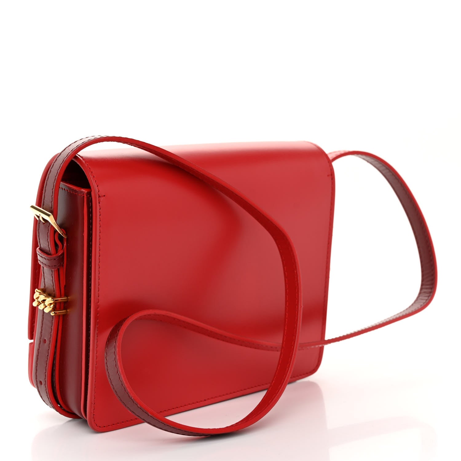 Burberry Smooth Calfskin Small Two Tone Grace Bag Red 3 of 10