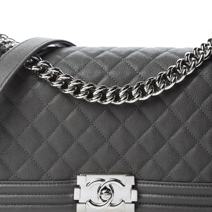 Chanel Caviar Quilted Medium Boy Flap Grey 10 of 11