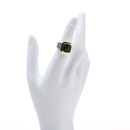 David Yurman Sterling Silver 18K Yellow Gold Smoky Quartz 11mm Albion Ring 50 5.25 2 of 6