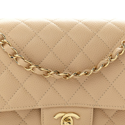 Chanel Caviar Quilted Medium Double Flap Beige 8 of 10