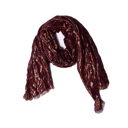 Louis Vuitton Cashmere Silk Leopard Etole Stole Disco Prune 4 of 7