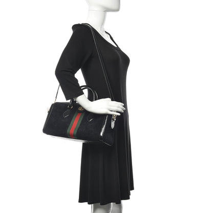 Gucci Suede Patent GG Web Medium Ophidia Boston Black 2 of 11