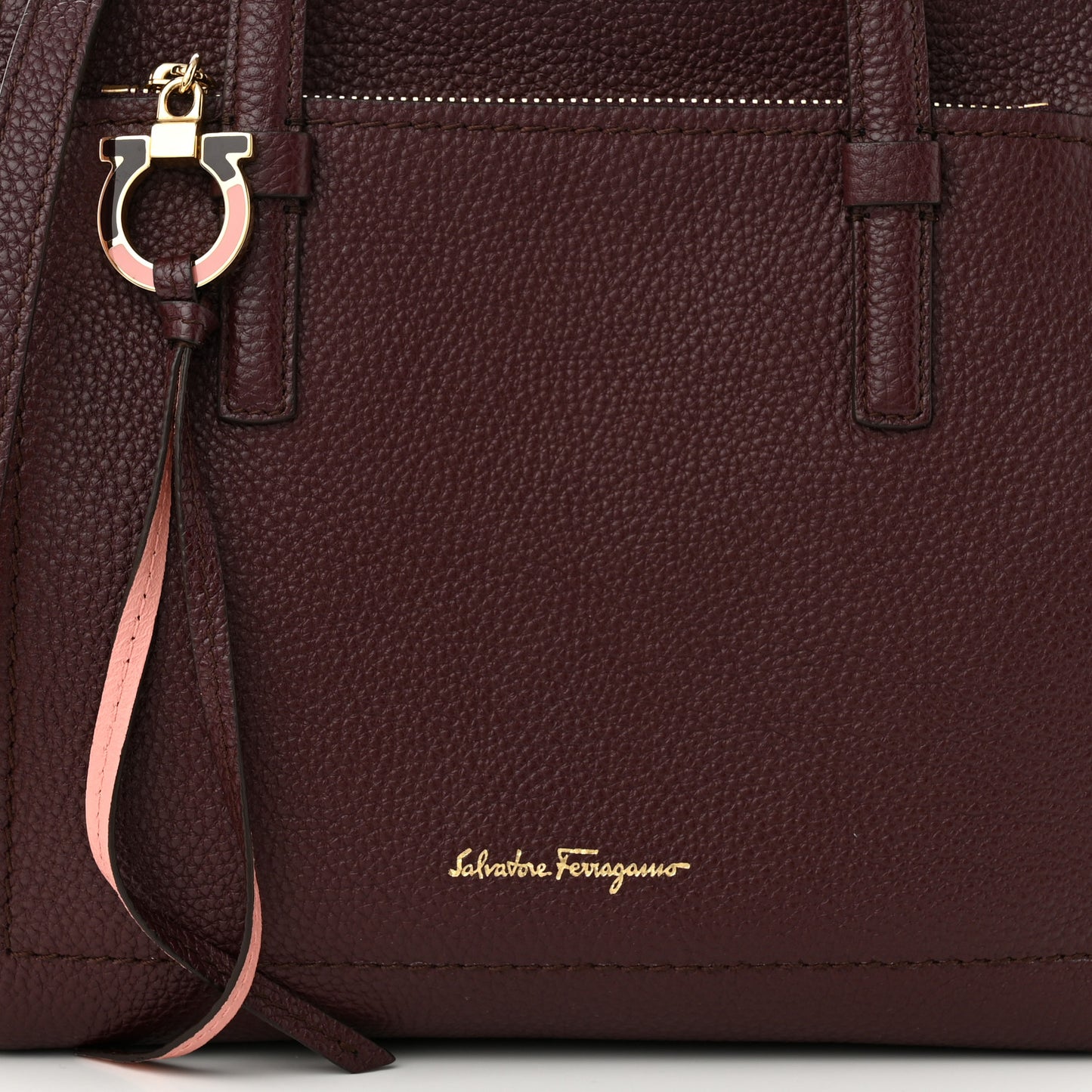 Hammered Calfskin Double Handle Small Amy Tote Red