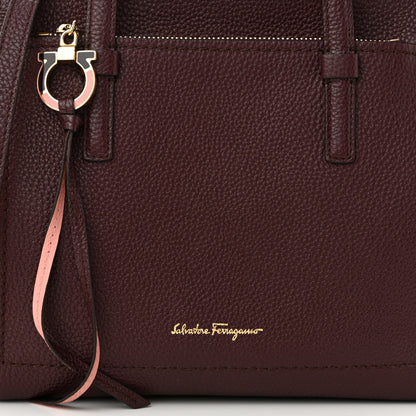 Salvatore Ferragamo Hammered Calfskin Double Handle Small Amy Tote Red 7 of 9