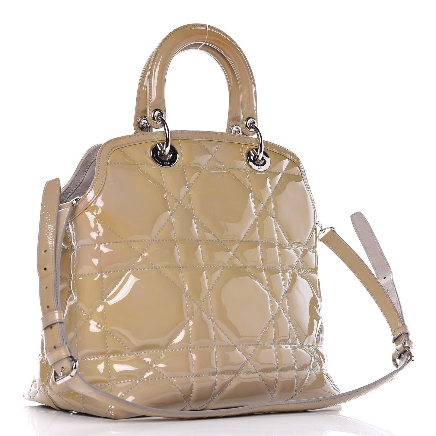 Patent Cannage Medium Granville Tote Beige