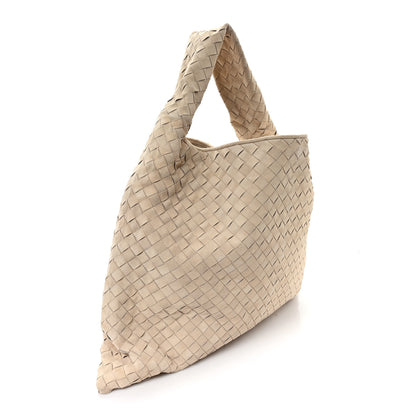 Bottega Veneta Suede Intrecciato Large Hop Ecru 3 of 12