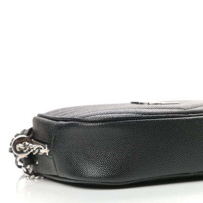 Saint Laurent Grain De Poudre Matelasse Monogram Mini Lou Camera Bag Black 8 of 11