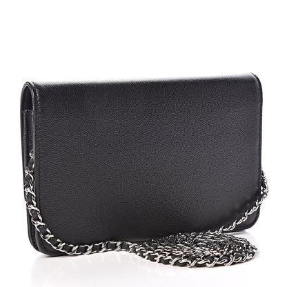 Chanel Caviar Sevruga Wallet On Chain WOC Black 3 of 11