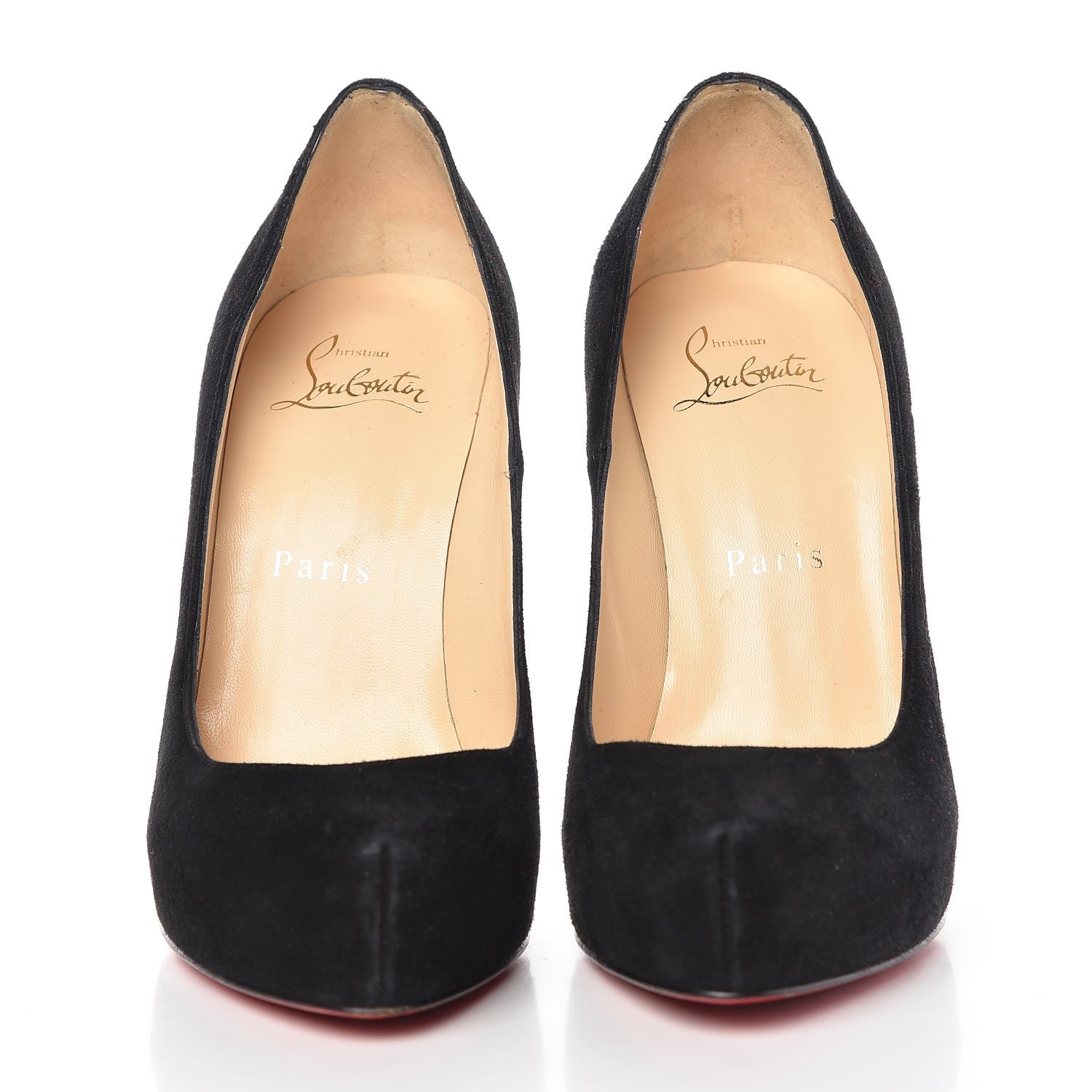 Christian Louboutin Suede Bianca Back Zip 120 Pumps 35 Black 2 of 12