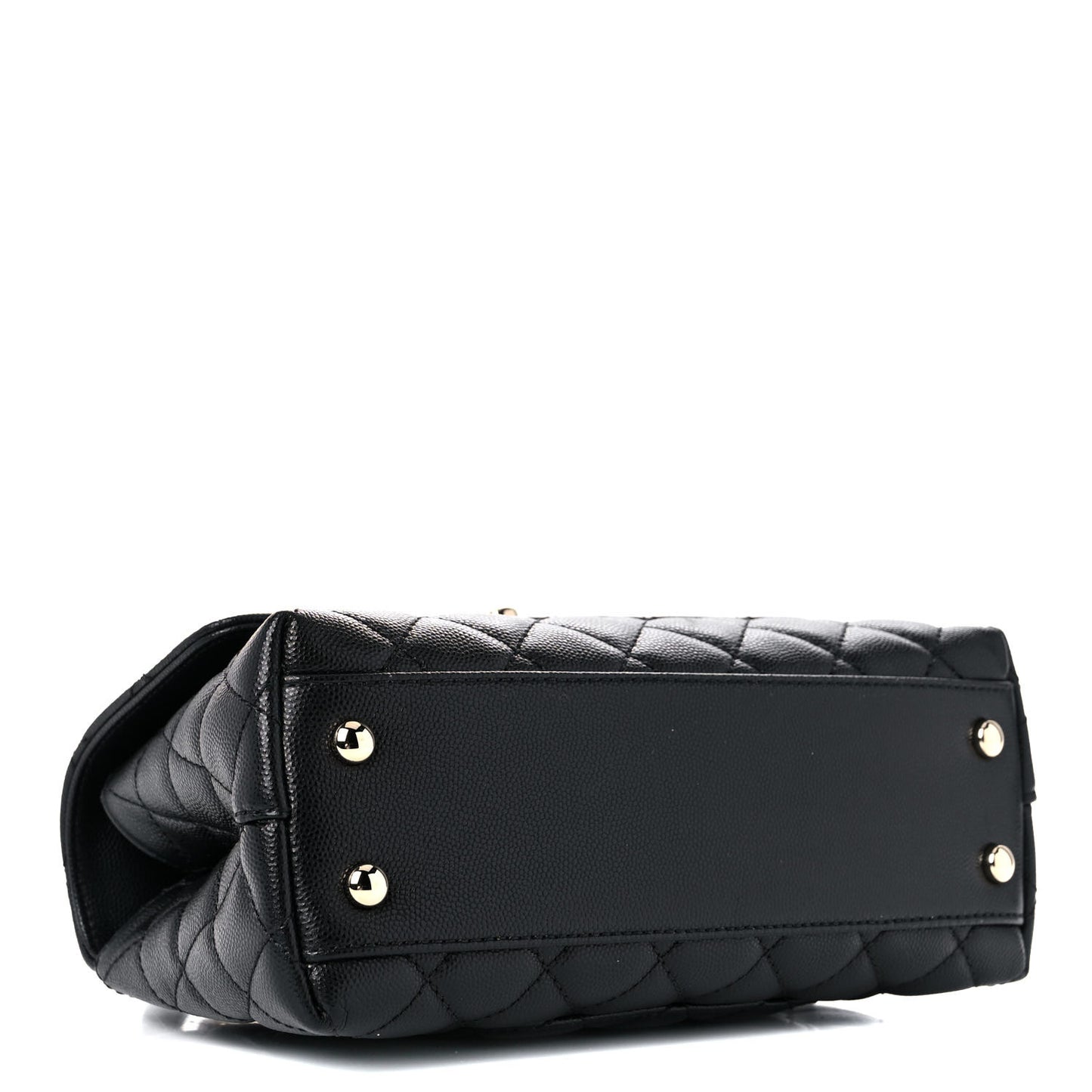 Caviar Quilted Mini Coco Handle Flap Black