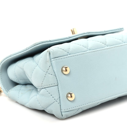 Chanel Caviar Quilted Extra Mini Coco Handle Flap Light Blue 10 of 11