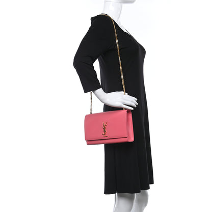 Saint Laurent Grain De Poudre Medium Classic Monogram Kate Satchel Rose Clair 2 of 15