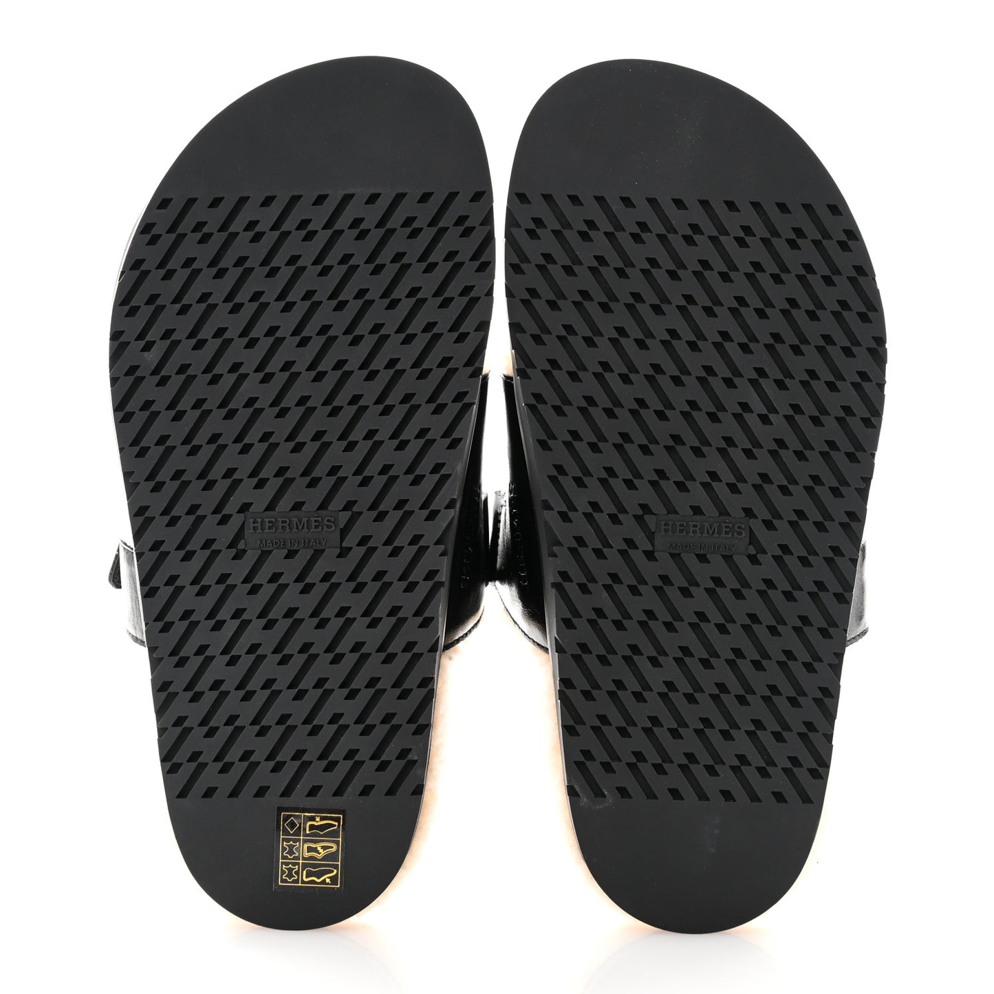 Glazed Nappa Woolskin Chypre Sandals 37.5 Black Ecru