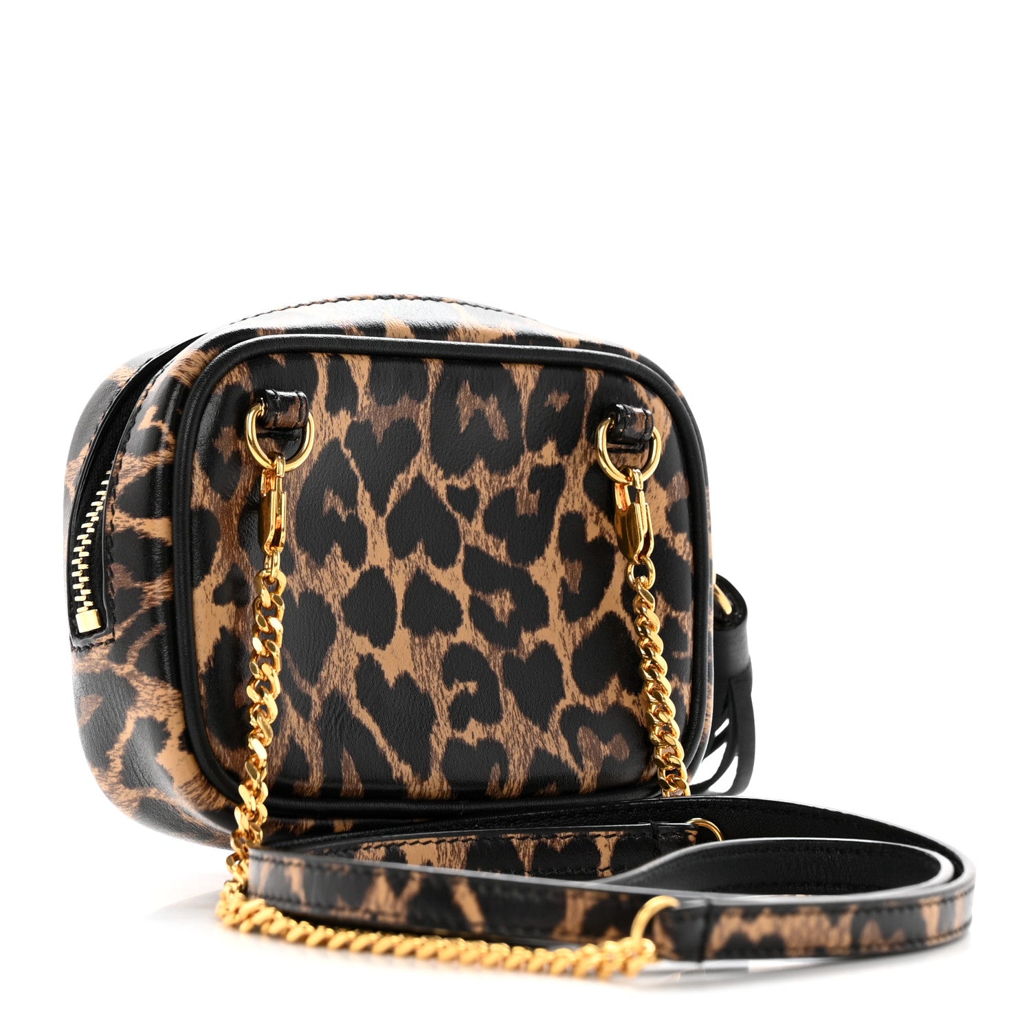 Saint Laurent Calfskin Heart Leopard Print Monogram Baby Lou Camera Bag Toffee 3 of 12