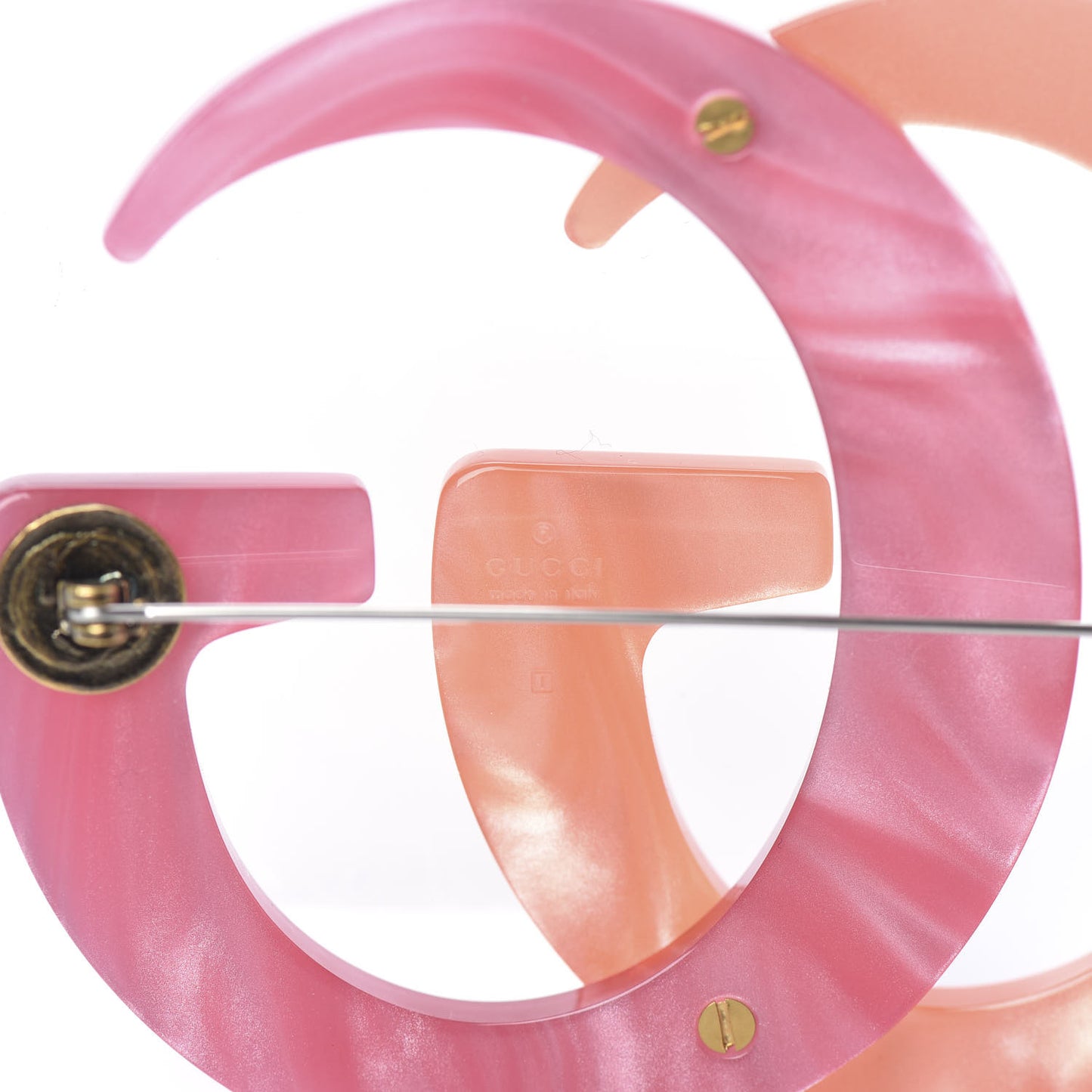 Resin Double G Brooch Rose Salmon