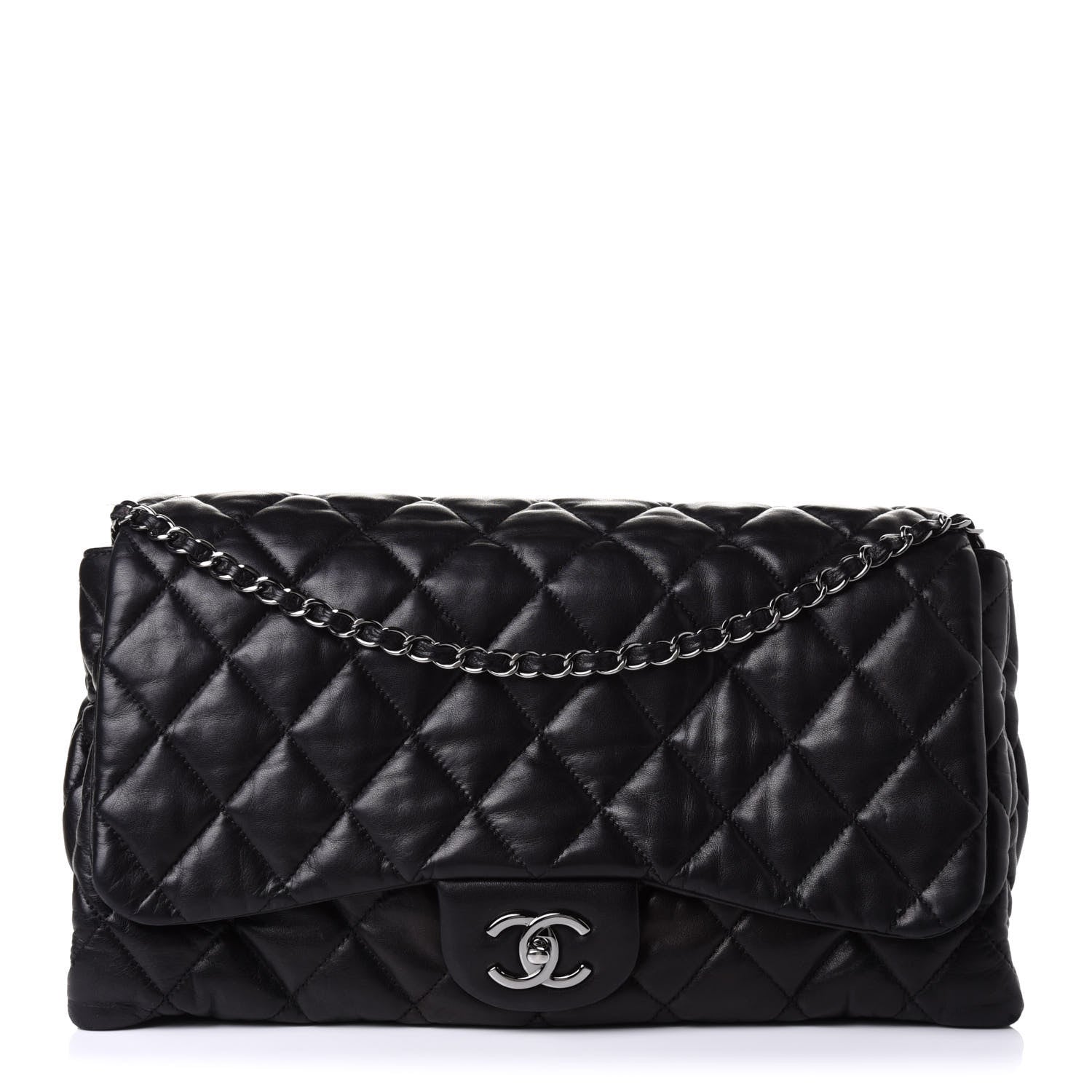 Chanel Lambskin Quilted Maxi Chanel 3 Flap Black 1 of 9
