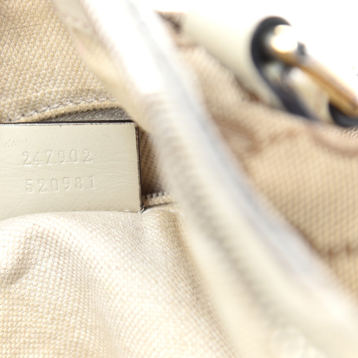 Monogram Margaux Calfskin Medium Sukey Top Handle Bag Beige Ebony Mystic White