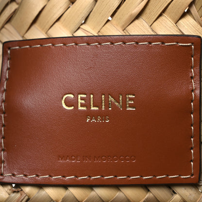 Celine Raffia Calfskin Triomphe Medium Panier Tan Tan 6 of 9