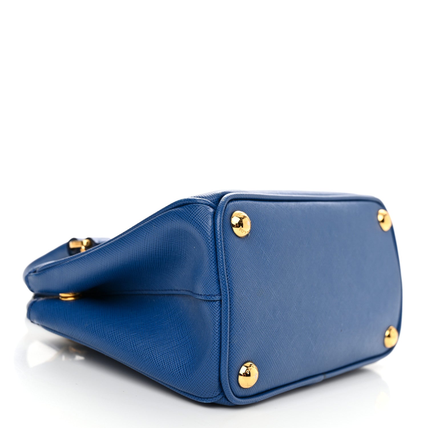 Prada Saffiano Micro Galleria Double Zip Tote Azzurro 4 of 14