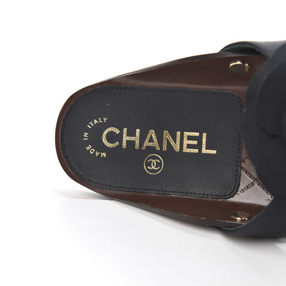 Chanel Grosgrain Camellia Thong Sandals 37 Black 6 of 9