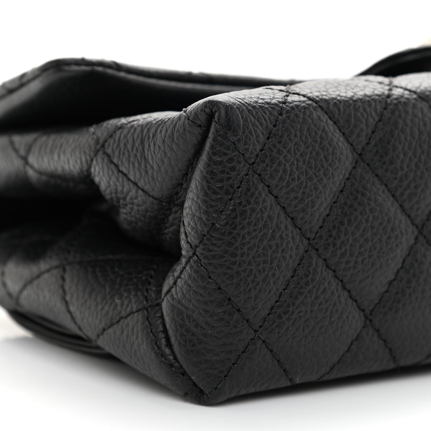 Grained Calfskin Quilted 2.55 Reissue Flap Belt Bag Clutch Black