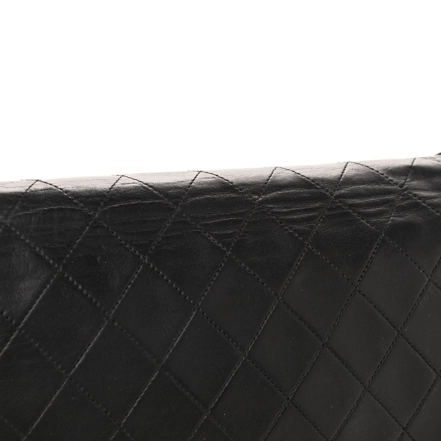 Lambskin Quilted Single Flap Black