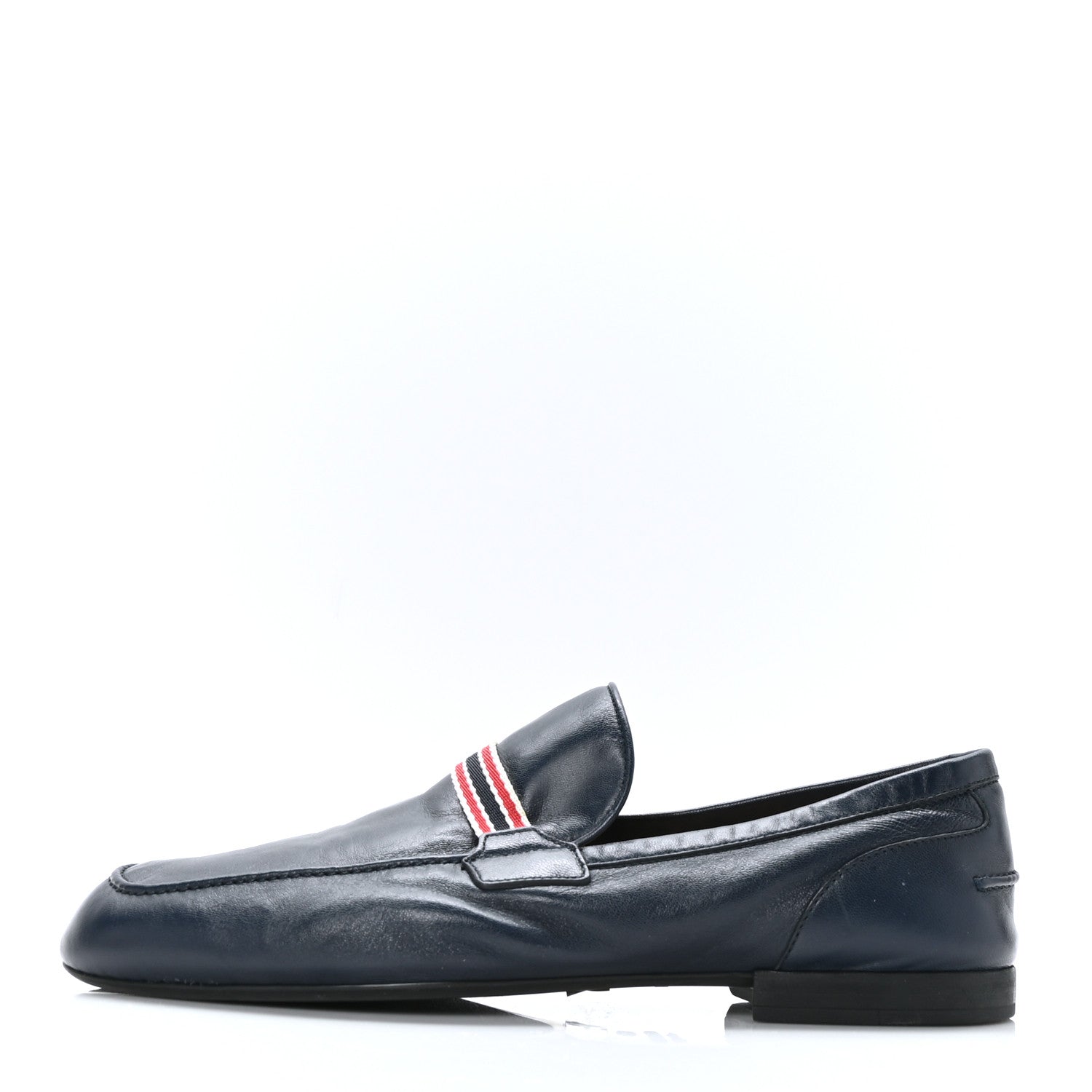 Gucci Calfskin Mens Web Driver Loafers 7.5 Navy 1 of 8