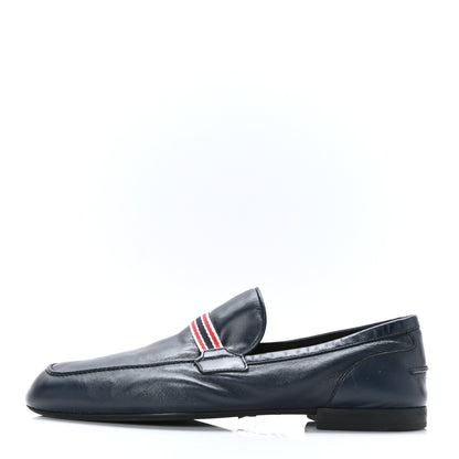 Gucci Calfskin Mens Web Driver Loafers 7.5 Navy 1 of 8