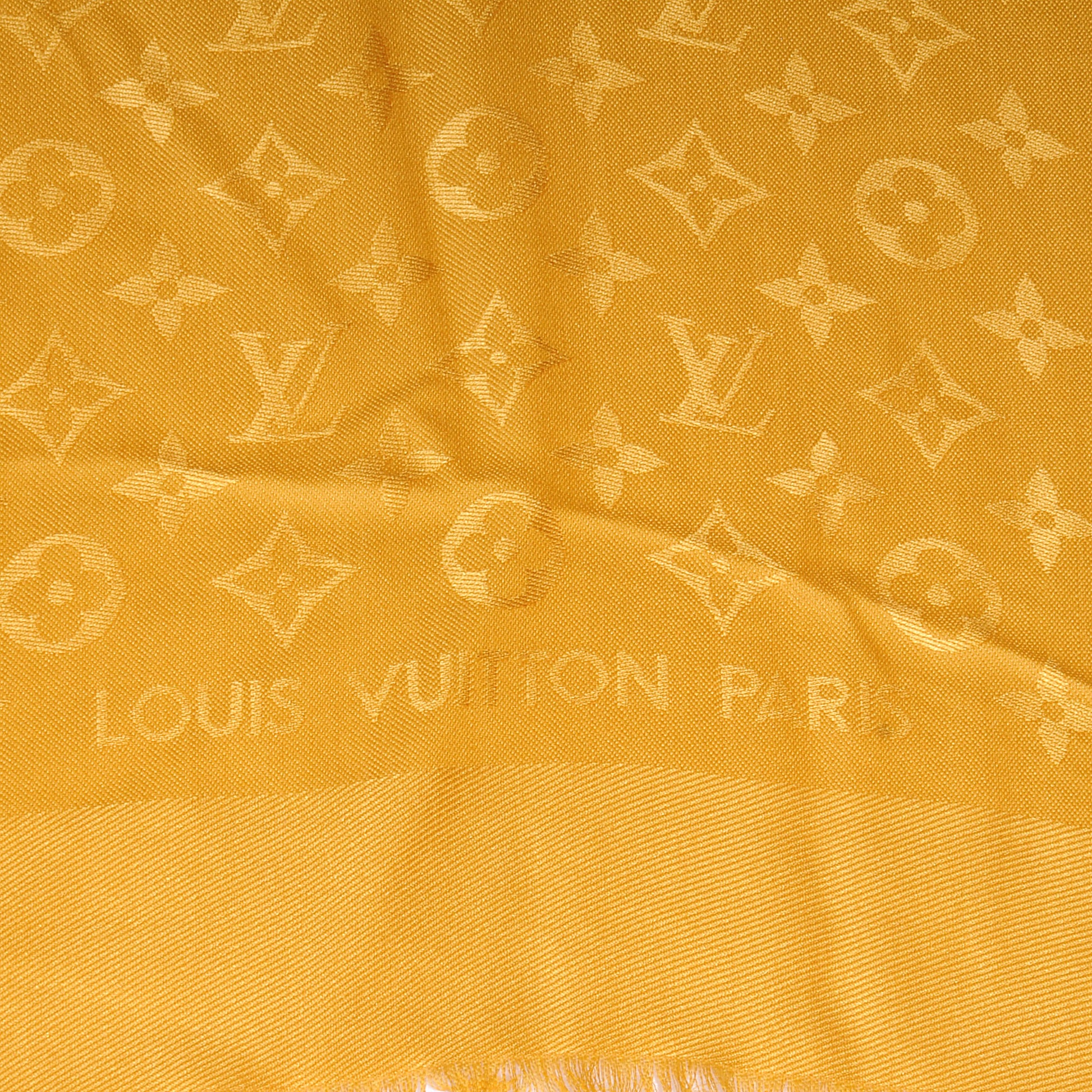 Louis Vuitton Wool Silk Monogram Shawl Safran 3 of 5
