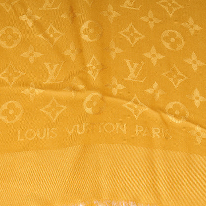 Louis Vuitton Wool Silk Monogram Shawl Safran 3 of 5