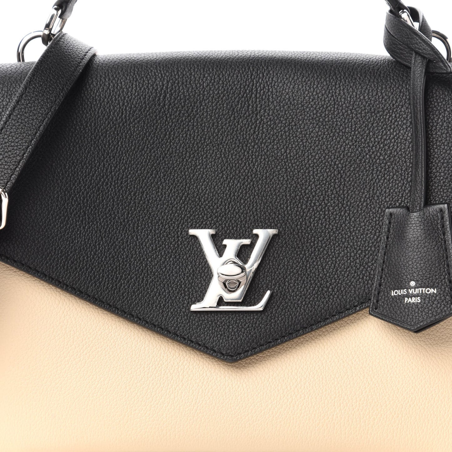 Soft Calfskin My Lockme Top Handle Vanille Black