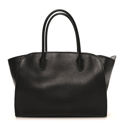 The Row Polished Saddle Calfskin Marlo 12 Tote Bag Black 1 of 9
