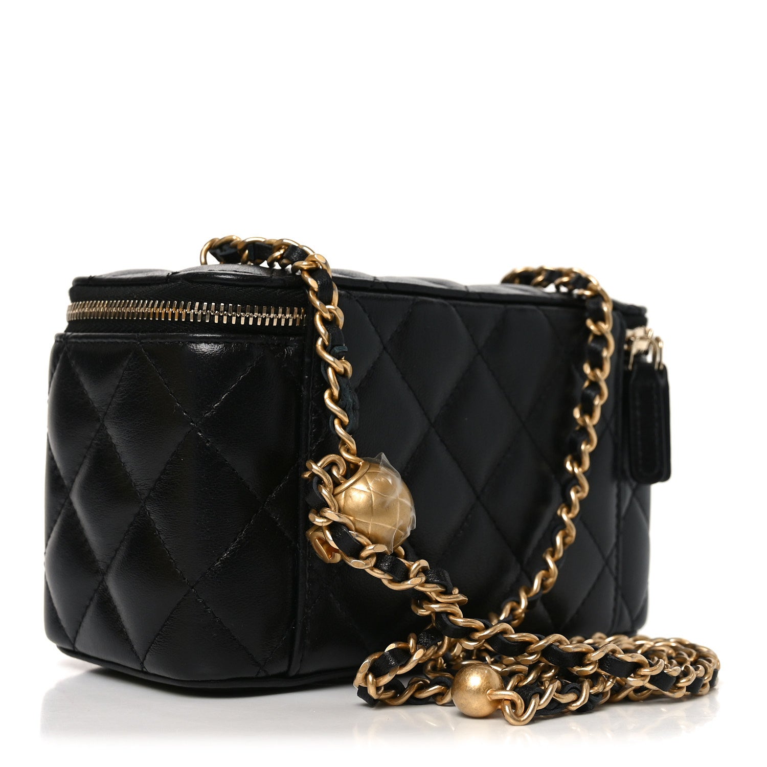 パ*ラ様 CHANEL キルティングバッグ ケース付き Chanel Lambskin Quilted Pearl Crush Small Vanity Case With Chain